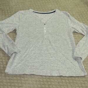 SO SOFT! Cuddl Duds Women's Size M Variegated Grey 1/4 Button Up Long Sleeve Top